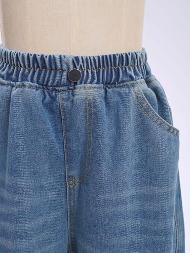 Jhaoyu Kids Girls Boys Fashion Jeans Denim Pants Casual Elastic Waistband Toursers with Pockets for Daily Weekend Picnic4