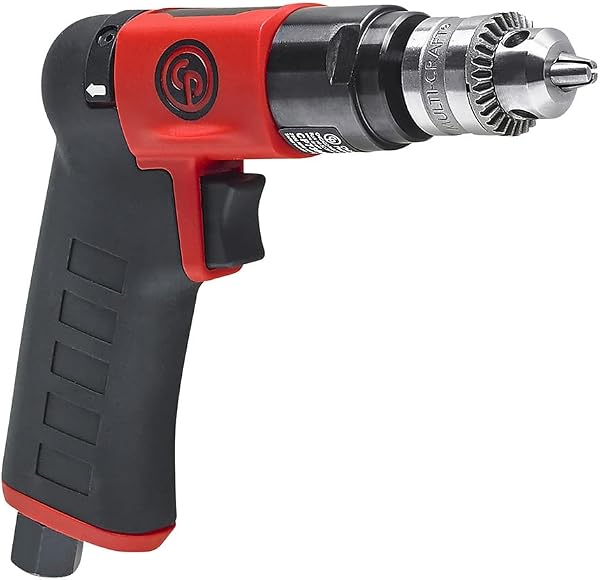Chicago Pneumatic CP7300RC - Air Power Drill, Power Tools & Home Improvement, Reversible, 1/4 Inch (6.5 mm), Keyed Chuck, Pistol Handle, 0.31 HP / 230 W, Stall Torque 1.9 ft. lbf / 2.6 Nm - 2800 RPM - 3