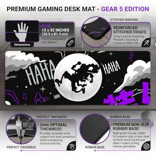 Image of XXL Size Anime & Gaming Mouse Pad [Rubber Base] | Mouse Pad (31 x 12 Inches) 3mm Desk Mat (Anime Style)