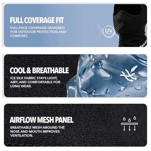 Image of Boldfit Balaclava Face Mask for Men & Women, Full Head & Neck Cover with Breathable Honeycomb Mesh for Bike Riding, Cycling, Skiing & Outdoor Sports, UV Sun Dust Wind Protection Under Helmet Mask