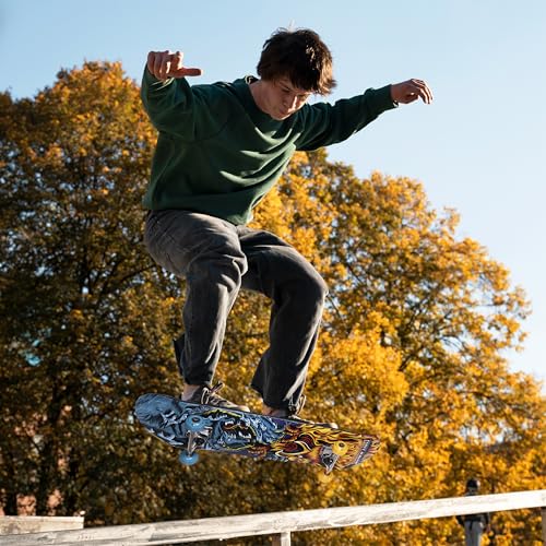 Image of Tony Hawk 31 inch Skateboard, Tony Hawk Signature Series 3, 9-ply Maple Deck Skateboard for Cruising, Carving, Tricks and Downhill, Fire /Ice