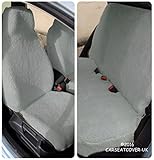 Carseatcover-UK Autositzbezüge, aus Sherpa-Kunstfell, für Vorder- und Rückseite, universale Passform, 9 Stoffe, Grau