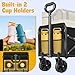 Wagon Cart Foldable, 360Lbs Collapsible Wagon Cart with Wheels Portable, Outdoor Utility Carts for Groceries, Camping, Sports, Garden, Shopping, Black