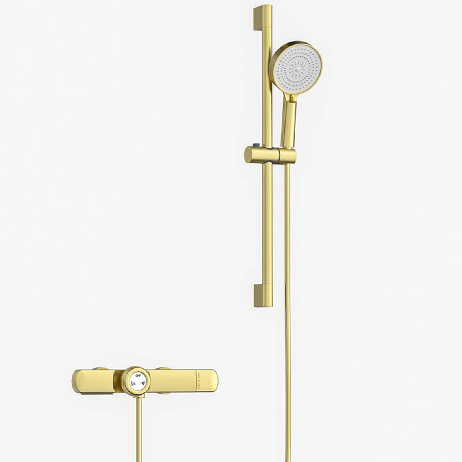 SnamicE Waterfall Bath Mixer Taps with Shower Chrome Wall Mounted tatic Bath Shower Mixer Tap and Riser Single Handle Bathtub Tap,Brushed Gold