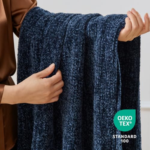 Image of BEDELITE Soft Cozy Chenille Knit Throw Blanket with Tassel,Farmhouse Boho