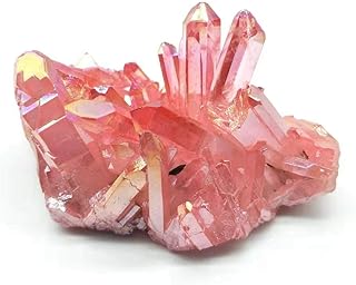 Sponsored Ad - 1pc 200g-300g Electroplating Crystal Rock Quartz Cluster Pink Color Titanium Quartz geode Angel Aura Crysta...