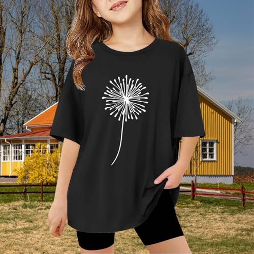 Girls Casual Loose Tops Pattern Print Short Sleeve Loose Soft Blouse T-Shirt Toddler Baby Girls Summer Cowl Neck Tops4