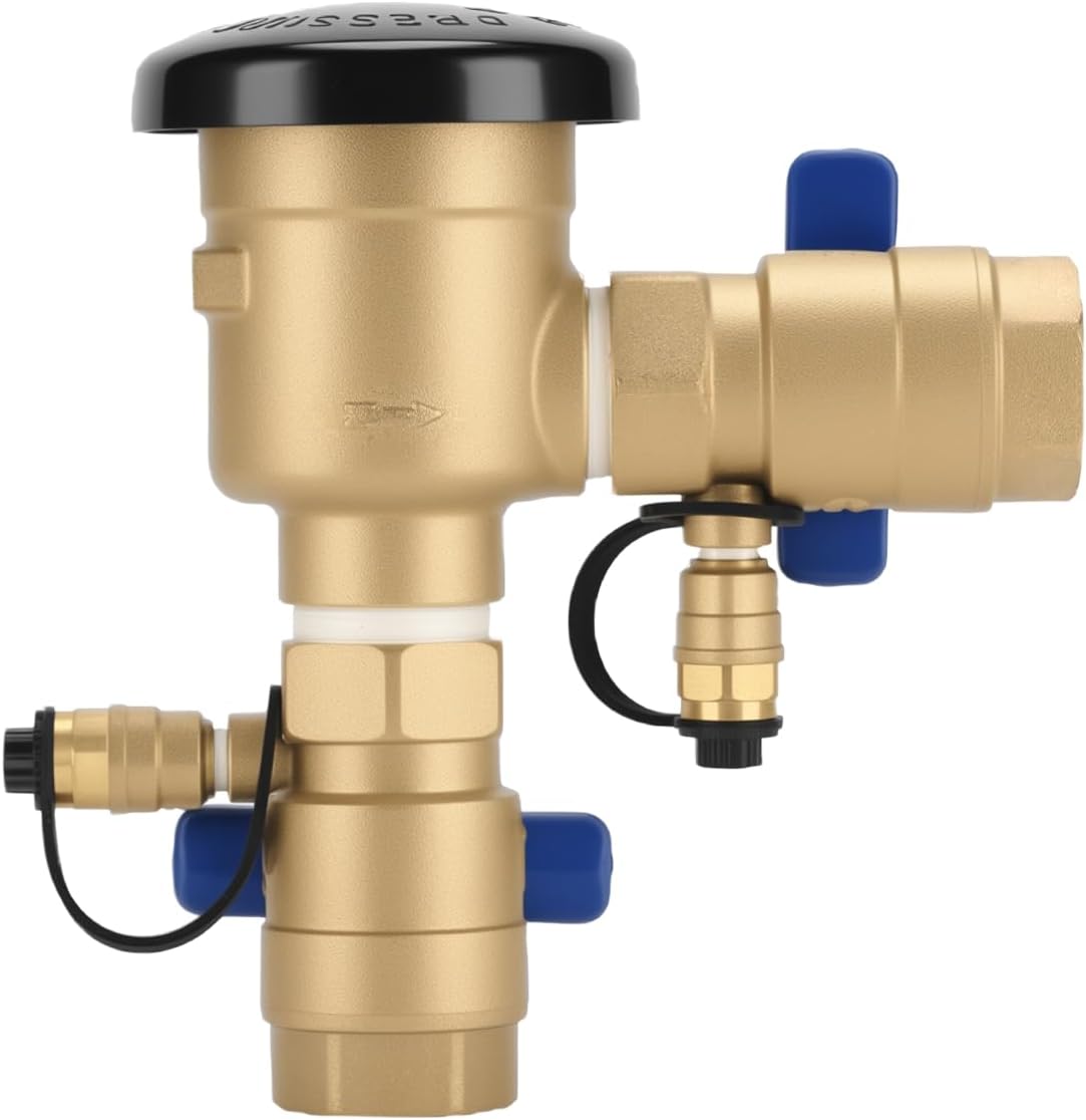 MEASUREMAN 1" Pressure Vacuum Breaker Assembly, Heavy-Duty Bronze Backflow Preventer for Sprinkler & Irrigation Systems, Provides Critical Backsiphonage Protection