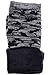 LL- Winter Knit Fingerless Fashion Gloves Fleece Lined Assorted Patterns and Colors (Black Camo)