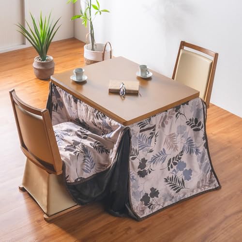 Cスタイル こたつ 4点セット 長方形 テーブル+回転椅子2脚+専用掛け布団 90cm×75cm ダイニングこたつ ダイニングテーブルセット 2人用 掛け布団セット uky-1310NA