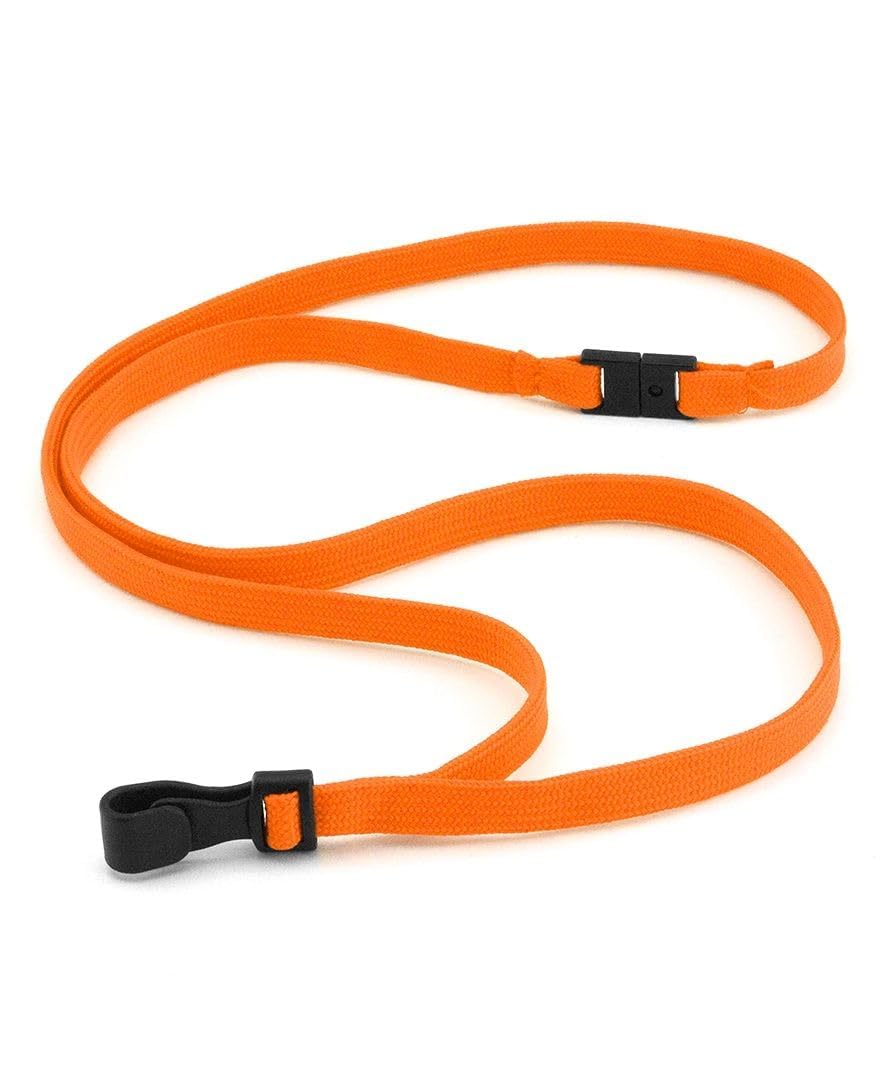 Breakaway Lanyards with Plastic J-Hook Clips Plain Coloured - By LanyardsTomorrow Neck Strap For Key Name Tag Badge Pass Card Holders Bulk Lanyard ID Supplies (50, Orange)