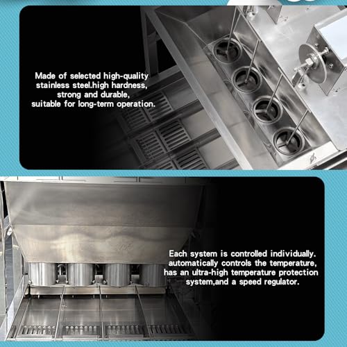 Image of Kolice Commercial Heavy Duty Automatic 4 Rows Donuts Maker Machine /Doughnut Making Machine /Donut Maker- 500-1800 pcs /hour, 12 pcs of Molds, Timer and Temperature Control, Donut Dia. 2 inch-4.72 inch