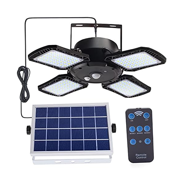 Kyson Solar Lights Indoor Outdoor with Remote,128Led Bright Solar