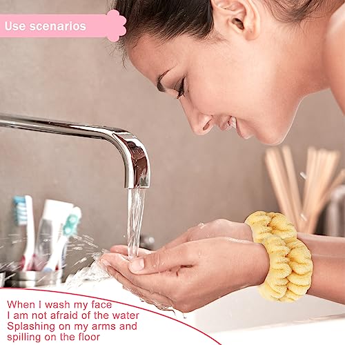 Image of 8pcs Wrist Bands for Washing Face, Arm Face Wash Wristbands, Wrist Towels Cuffs for Washing Face, Wrist Water Catcher, Microfiber Spa Skincare Sweat Wristbands for Women