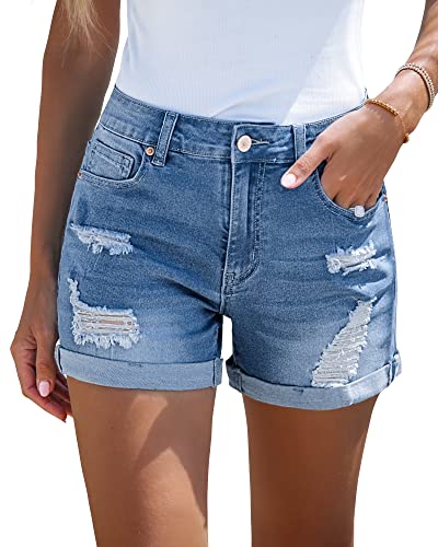 LookbookStore Denim Shorts for Women High Waisted Casual Summer Shorts