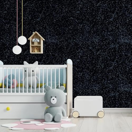 Image of Black Glitter Wallpaper Stick and Peel Contact Paper Decorative Self Adhesive Vinyl Sheets for Cricut Sticker Paper Window Christmas Decor Letters Mugs Craft Project 2 x 16 Feet