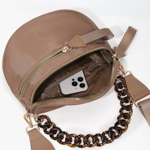 Image of Lushandy Bum Bag Checkered Crossbody Bag Mom Everyday Purse | Roomy Space, Wipe Clean, Wide Strap