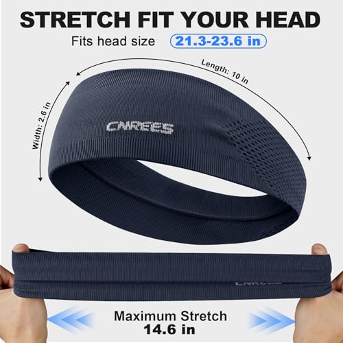 Image of Sports Headband for Men & Women - High Elastic Moisture Wicking Sweatband, Breathable Quick Dry Athletic Hairband for Running, Yoga, Gym, Workout