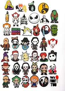 Pack of 40 Pieces Halloween PVC Shoe Charms Women Pumpkin Lantern Shoes Decoration Ghost of Terror Wristbands Accessories Trick or Treat Style 4