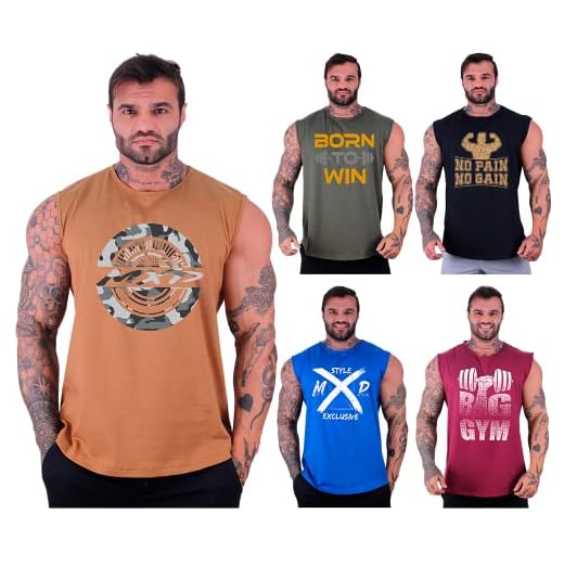 Kit 5 Regatas Machão Longline Masculina MXD Conceito Sem Manga Treino Academia Musculação Estampada (G, Opção 09)