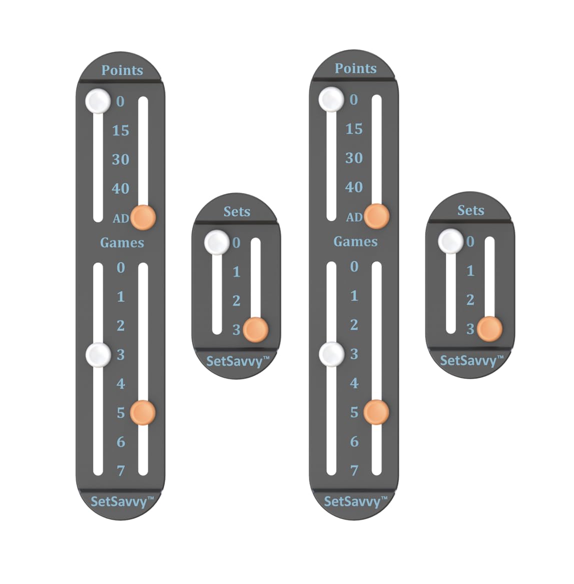 Tennis Score Keeper for Racket and Paddle, Tennis Score Counter, Easy-to-Mount Point Tracker for Recording Points, Games, and Sets, Featherweight Score Keeping Device, 2g