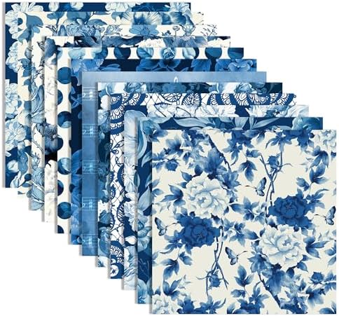 24 Sheets Winter Pattern Paper - Blue & Gold Snowflake Double Sided Scrapbook Paper | 6x6 Inch | Christmas Crafts, Cards, Photo Albums