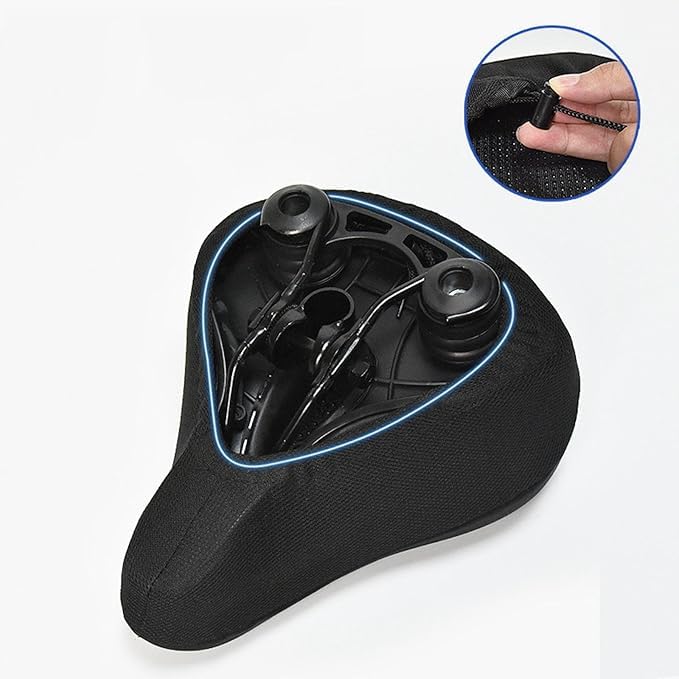 Advanced Gel Bicycle Saddle Seat Cushion Cover for Indoor Outdoor Cycling, Exercise Cycle - Soft and Washable, 100% Gel Material, Made in India 2