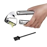 Best Garlic Press With Cleaning Brush - Solid 18/10 Stainless Steel Garlic Crusher Mincer Ginger Tools