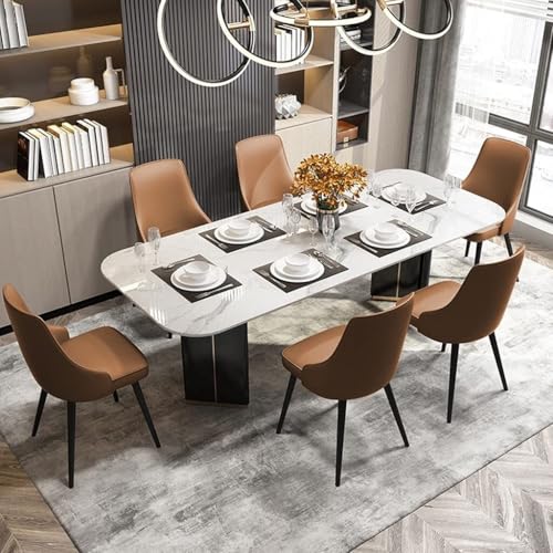 Zestaw 2 nowoczesnych krzeseł do jadalni - wodoodporne solidne metalowe nogi ze skóry PU, stylowy design do kuchni, jadalni lub użytku domowego - wygodne i