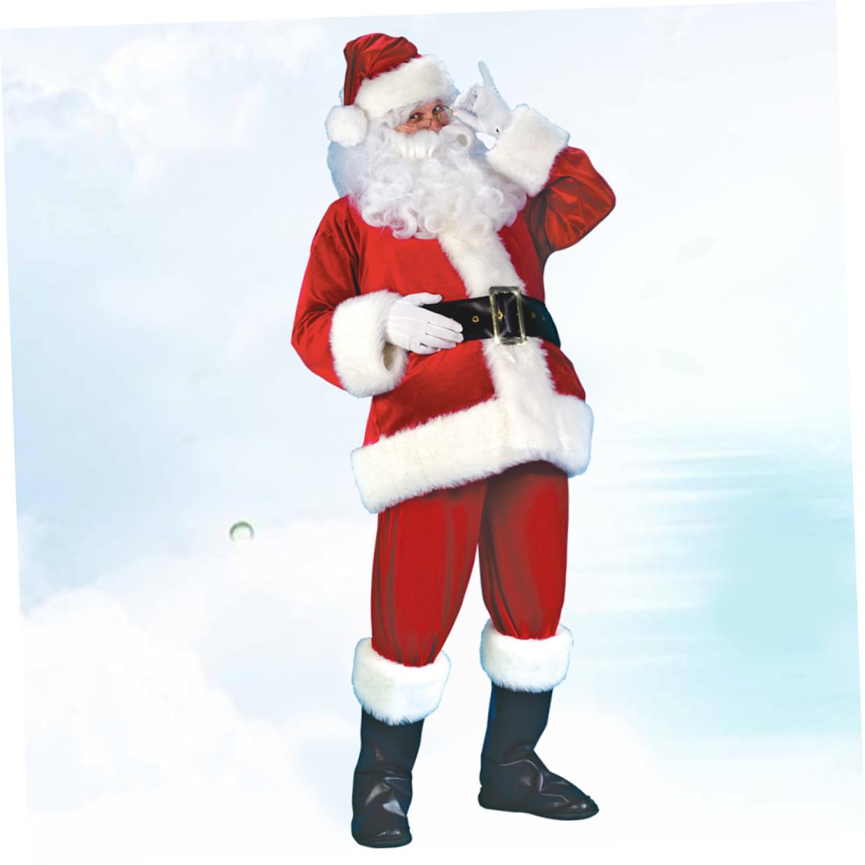 Ipetboom ubrania świąteczne Santa Claus Cosplay kostium Świętego Mikołaja