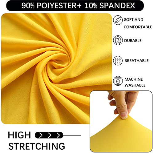 Image of Cocktail Table Covers - 2 Pack 24 inchx43 inch Fitted Highboy Table Cloth - Yellow