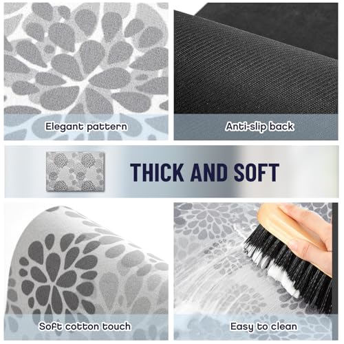 Image of Teenyyou 2 Pcs 26 inch x 18 inch Dryer Top Protector Mat, Washer and Dryer Topper, Non Slip Waterproof Machine Cover Dust Proof Quick Drying Topper Pad for Laundry and Kitchen (Bloom)