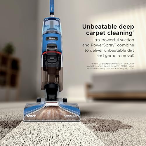Shark CarpetXpert EX121BRN Aufrechter Teppich- und Teppichreiniger für Haustiere, tiefe Teppichreinigung & Schmutz- und Dreckentfernung, Teppich-Shampooer, Blau