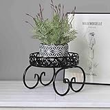 3-H Maceteros Porta Macetas Metal Decorativos/Soporte de Pie/Estante Vintage para Macetas Pedestales Flores Plantas, para Jardín Dormitorio Sala de Estar Oficina Balcón Interior (Negro-A)