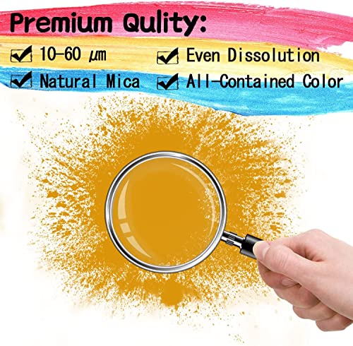 5.29Oz/150G Mica Powder - Lightstone Mica Powder For Epoxy Resin - Pearl Pigment Powder Dye For Resin/Eye Shadow/Soap Making/Nails/Bath Bombs Etc. (Gold) #TOP1