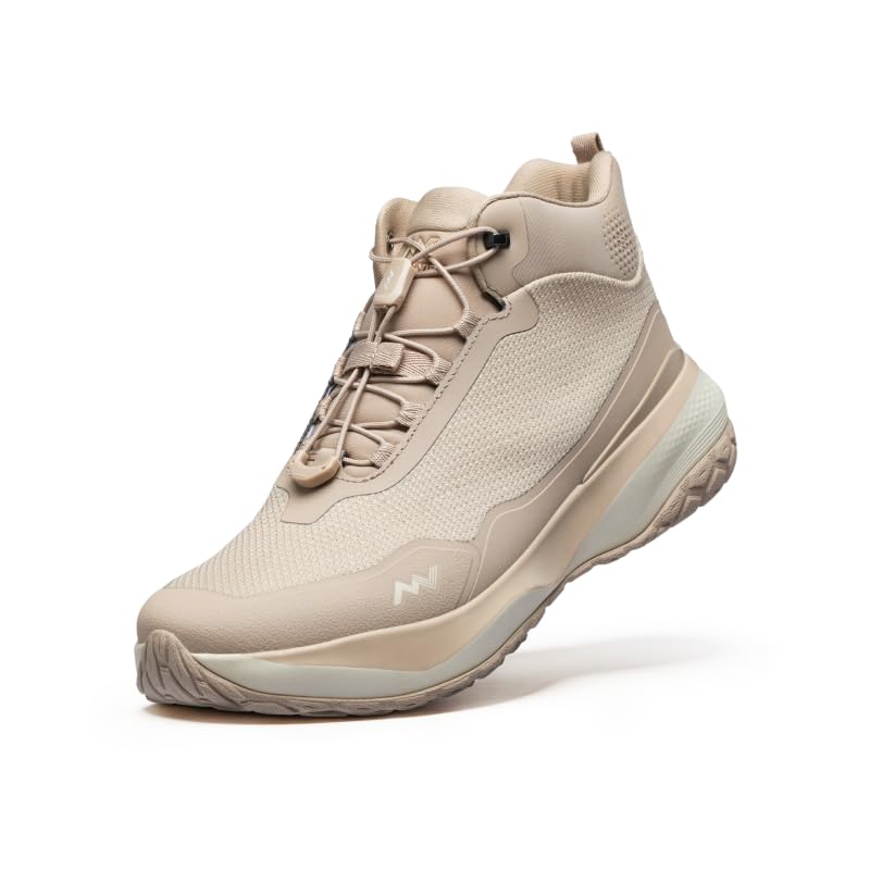 MUDDY VIBE Zn-30 Women’s Lightweight Waterproof Hiking Boots – Comfortable Outdoor Trekking Shoes,Mid Walking Boots for Women Desert Sand,8.5