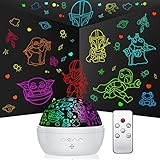 Night Light for Kids and Baby Yoda Fans, 360-Degree Rotation Projector, Baby Yoda Toys for Kids, Birthday Gifts and Christmas Gifts for Star Wars Fans