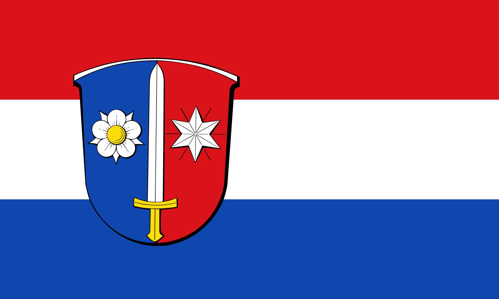 Drapeau Breuberg grand format pour mât pavillon de Hesse Allemagne