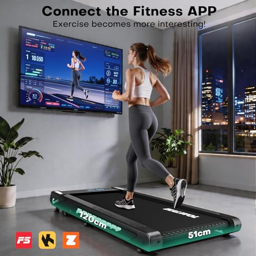 Image of 4-in-1 Walking Pad Treadmill with Speaker, 6.2MPH Walking Pad with 10% Incline, Under Desk Treadmills for Home with App Compatible, 2.75HP Brushless Drive, 12 HIIT Programs, 350 LB Weight Capacity