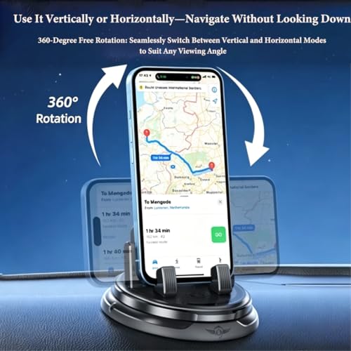 Support téléphone voiture rotatif 360 pour camion et auto avec tapis antidérapant