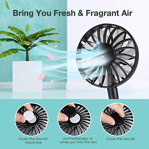 Portable Hanging Neck Sports Fan - Hands Free USB Rechargeable Personal Wearable Neckband Fan Battery Operated with 3 Level Air Flow Headphone Design Cooling (Black-Red)