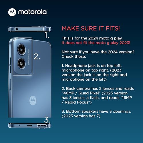 Image of Motorola Moto G Play (2024) Rugged Protective Case- Black | Precision fit, Military Grade Shock Absorbing Cover for Enhanced Phone Grip, Drop Protection