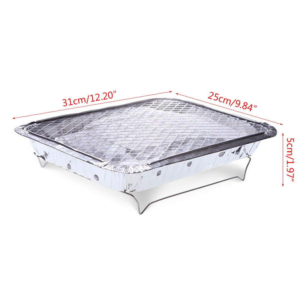 Przenośna mata do cięcia grilla z jednorazową aluminiową tacą na węgiel drzewny – niezbędne materiały do grillowania na świeżym powietrzu na kempingu i grillowania na podwórku