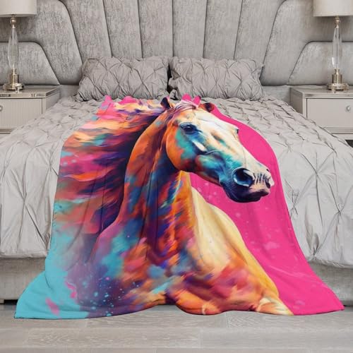 Couverture cheval douce en flanelle, le cadeau idéal pour lit et canapé - 7