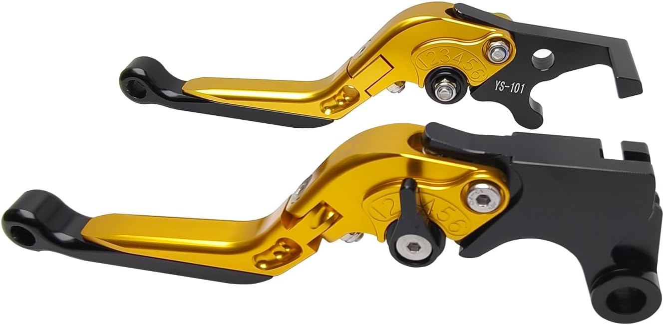Brake Clutch Lever Set Replacement for Yamaha MT-03 MT03 FZ-03 FZ03 2015-2023 / YZF R3 R25 2015-2023 Aluminum Adjustable Extendable Motorcycle Handlebar Levers(Gold)