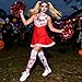 Zombie Cheerleader Costume for Women Girls, Scary Bloody Cheerleading Halloween Outfit High School Horror Dress Accessories