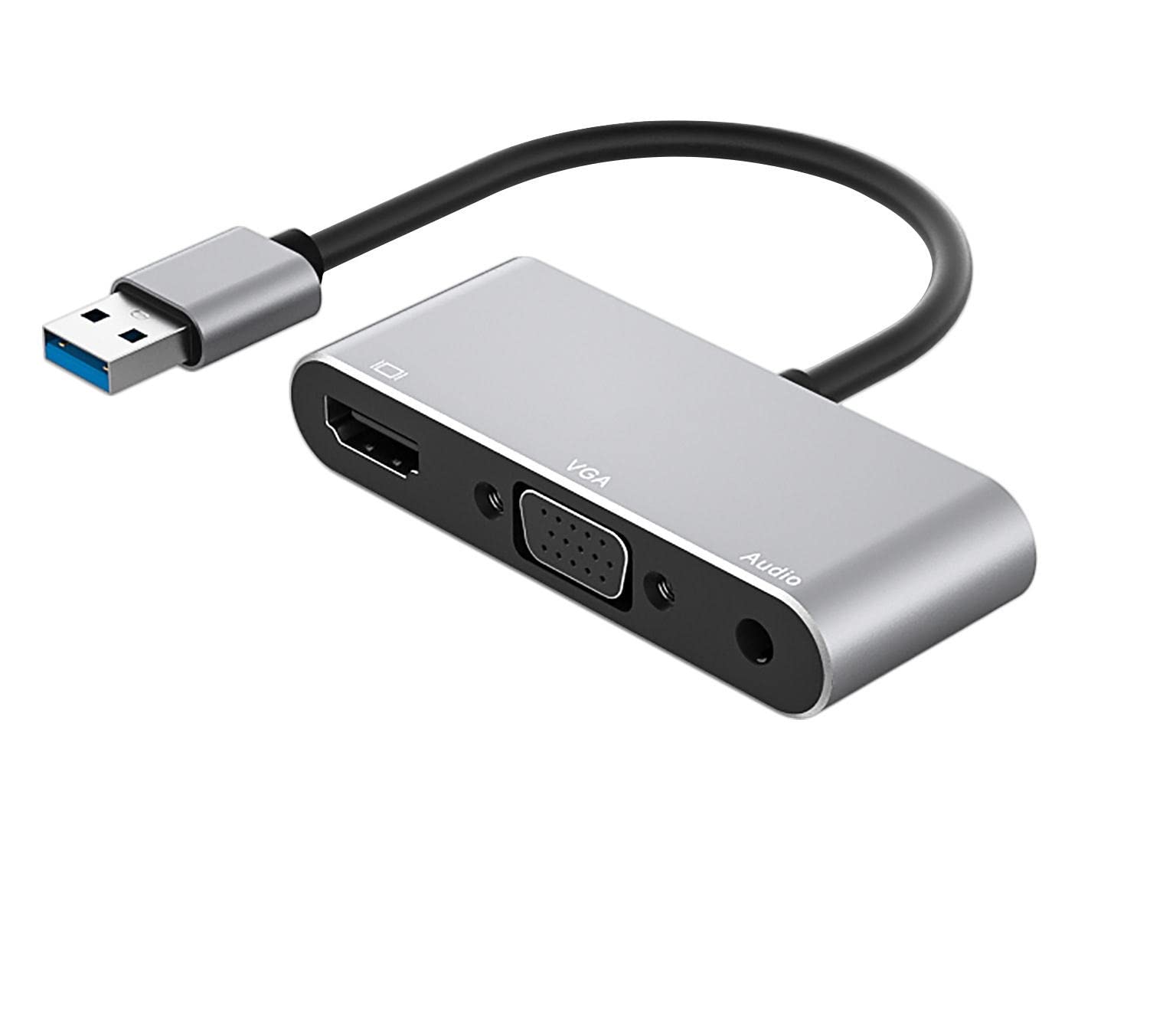 MICROWARE USB 3.0 to HDMI +VGA+3.5mm Audio 2 in 1 Converter USB Split-Screen HD VGA hub 1080P Drive Free-image-8
