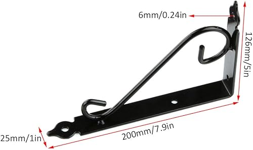 Miniatura 9 de Gancho de hierro forjado, soporte de estante triangular, montaje en pared, flotante, rústico, para estantería, sala de estar, baño, jardín, 2