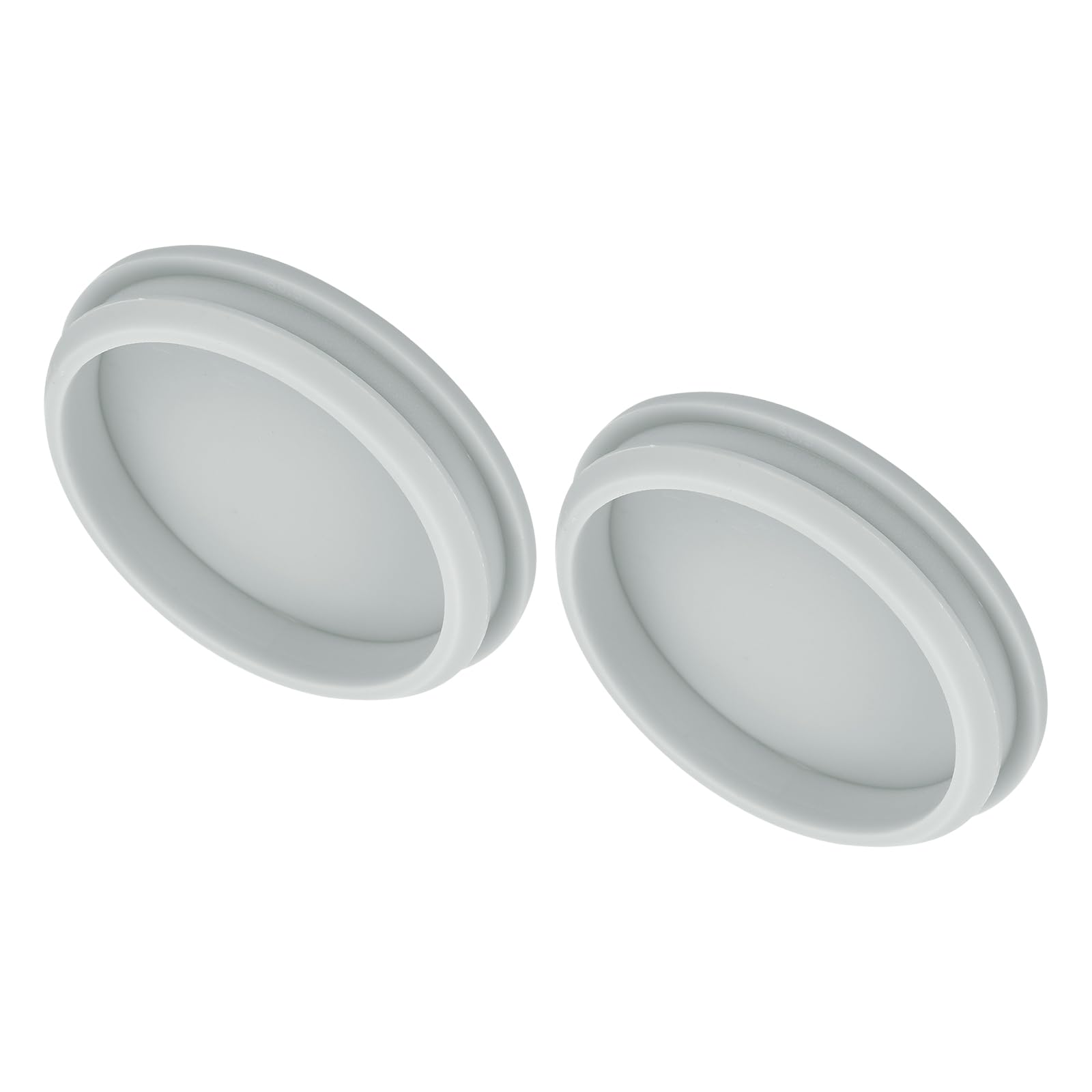 MECCANIXITY 2pcs Silicone Snap in Locking Hole Plugs,60.6mm/2.4 Inch Mounting Diameter Narrow Groove Width 5mm Panel Seal Cover Round for Kitchen Bulkheads Waterproof Sealing Plugs Grey