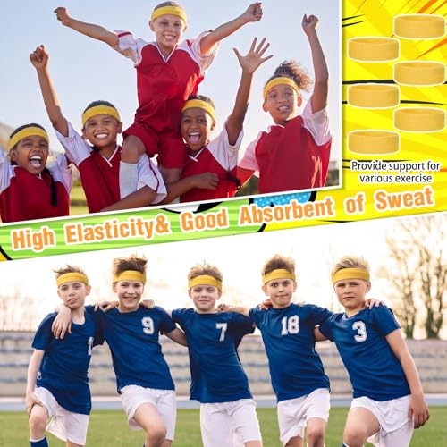 Image of Libima Kids Sweatbands Bulk Boys Headband for Sports Kids Cotton Terry Youth Sweatbands Elastic Sports Headbands Wicking Athletic Bands for Team Activity